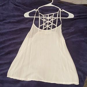 White, crossed back tank top